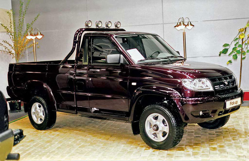 Серийного UAZ Pickup с двухдверной кабиной пока нет, но есть коммерческая модель UAZ 23602 Cargo