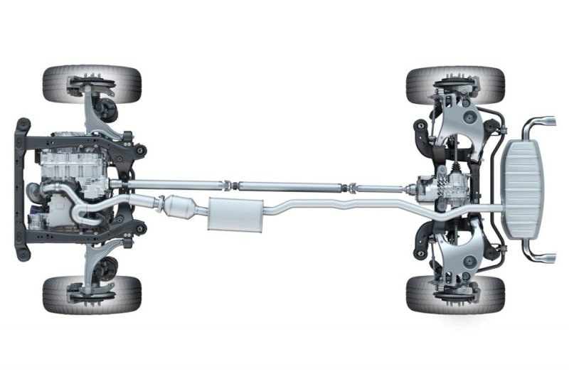 Полноприводная трансмиссия и ходовая 9-4X – вид снизу.