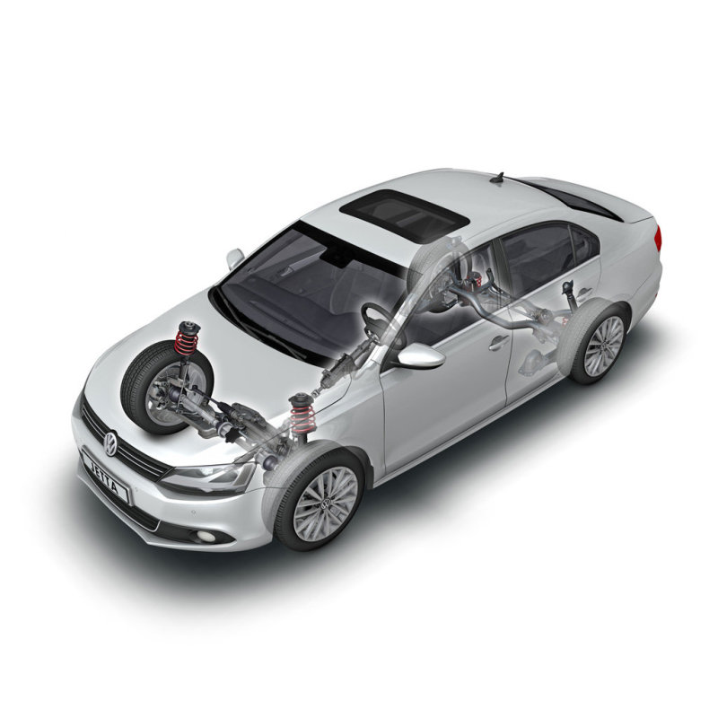 Ходовая европейской «Джетты» отличается задней подвеской на двойных поперечных рычагах.