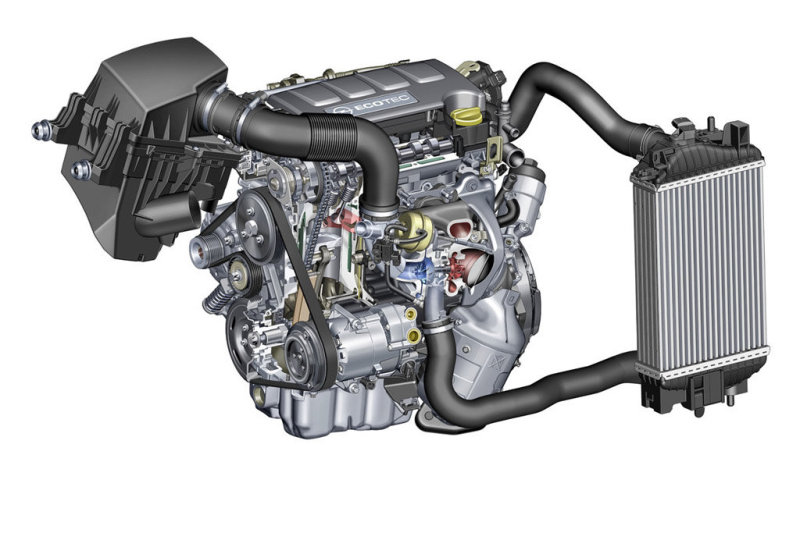 Мощный и экономичный турбомотор Ecotec I4 T на бензине. Прогрессивная конструкция.