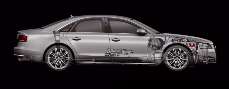 Пневматическая подвеска (спереди и сзади) настроена жестковато.