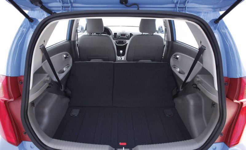 Багажник невелик, но при складывании задних сидений погрузочное пространство увеличивается до солидных 870 л.