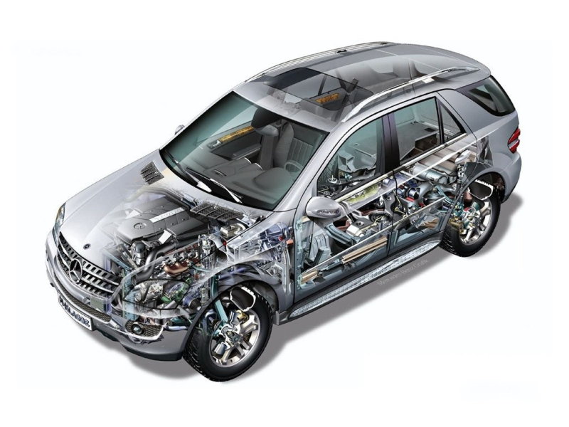 В центре рисунка изображена 7-ступенчатая АКПП – ахиллесова пята этого внедорожника. Некоторые не успевали отъездить и 50 тыс. км до ее замены