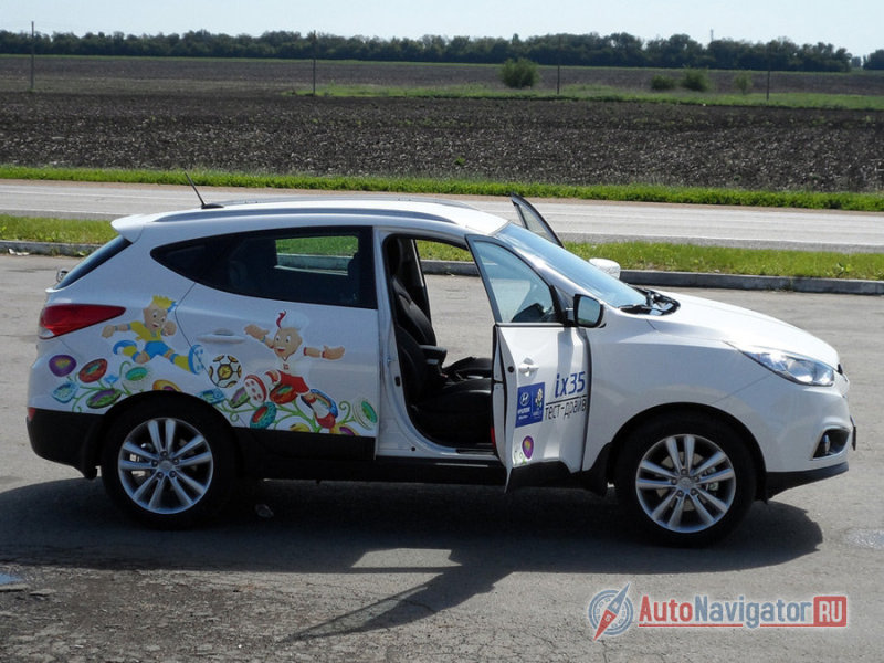 На крыше ix35 присутствуют рейлинги, предназначенные для закрепления дополнительной багажной платформы