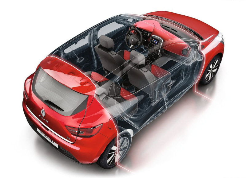 Полезное внутреннее пространство Clio IV еще увеличено против прежнего поколения