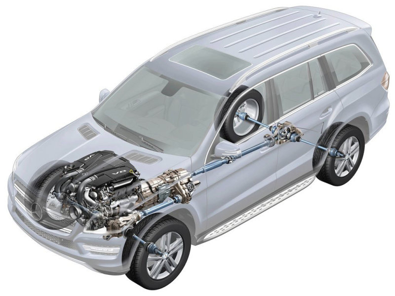 У «большого Бенца» постоянный полный привод по фирменной схеме 4Matic
