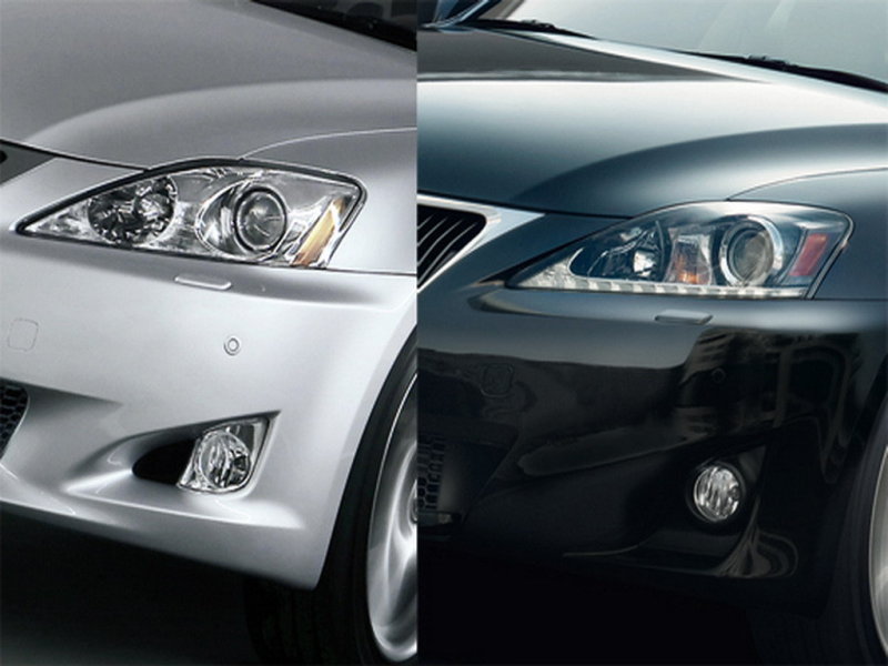 Одно из отличий рестайлинга - светодиодная секция в головной оптике