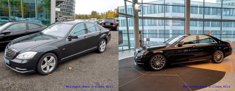Mercedes-Benz S-Class W221 (2005) и Mercedes-Benz S-Class W222 (2014)