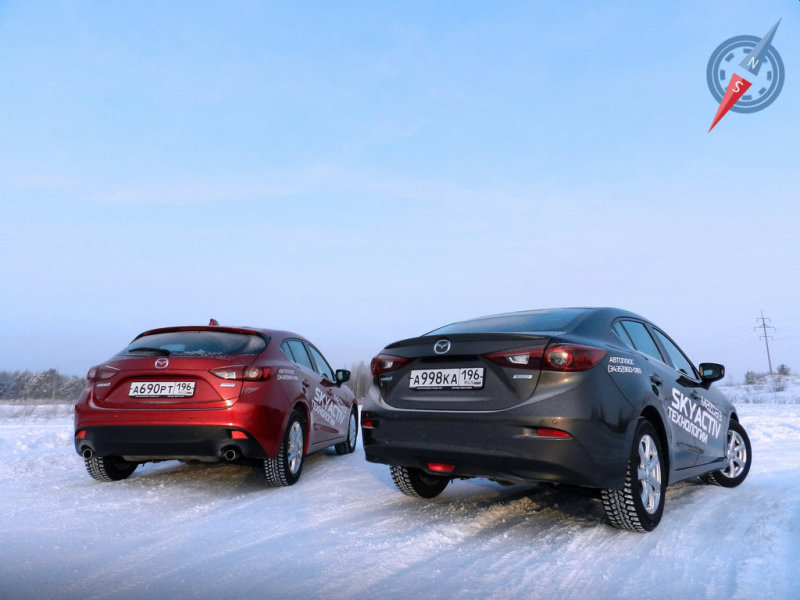 Большая части пути проходила по заснеженным и ледяным дорогам, поэтому основное внимание уделялось поведению автомобилей на скользком покрытии