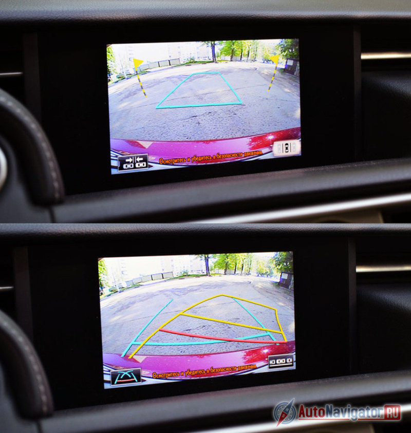 Сверху - динамическая разметка для перпендикулярной парковки, снизу – для параллельной. Жаль, что нет автоматического парковщика