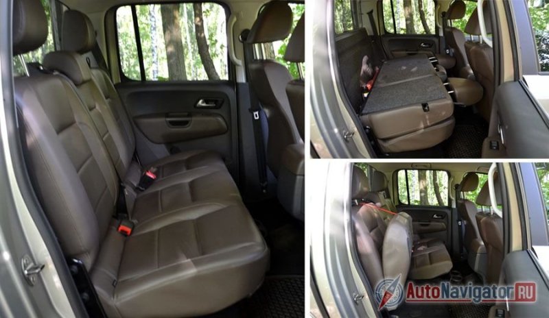 Задний диван отформован под троих. Спинка неразрезная и ее можно сложить, обнаружив за ней аптечку, домкрат, набор инструментов и другие мелочи, а вот сидушка делится в пропорции 2:1 и ее тоже можно поднять и закрепить так, что, например, привезти сумки из супермаркета