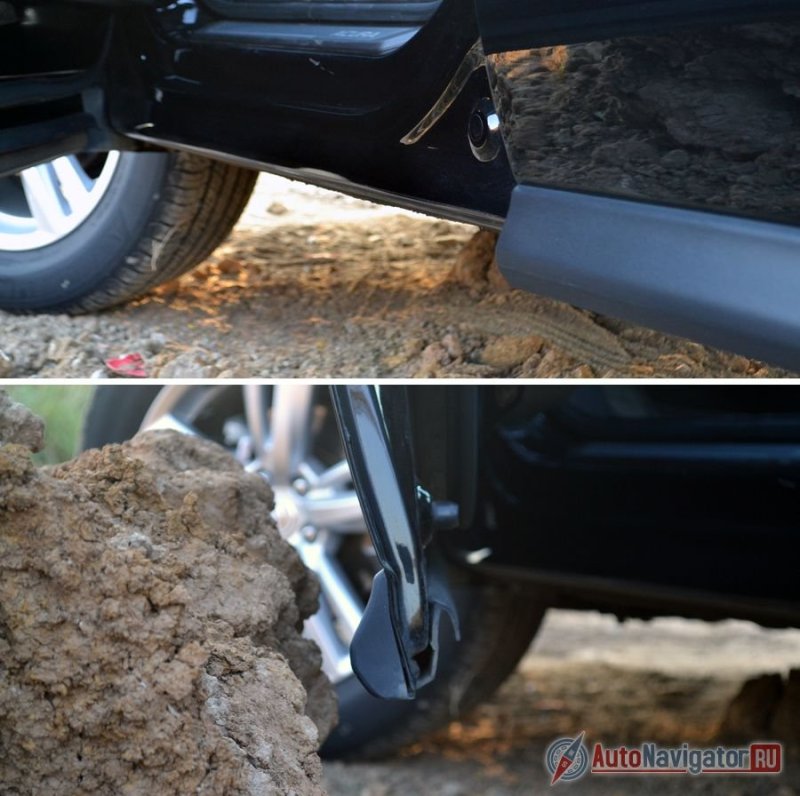 Малозаметная, но очень полезная деталь – пластиковые прорезиненные молдинги внизу дверей. Они позволяют не бояться стукнуть дверью по стенке или высокому бордюру. Еще одна полезная в быту особенность – низкие двери, закрывающие порог, так что брюки всегда будут чистыми, а зимой и осенью это очень приятно