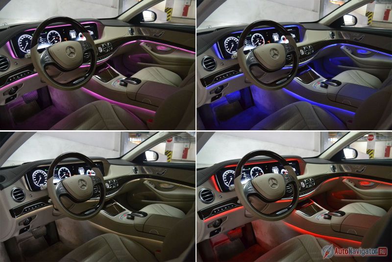 Подсветку салона можно выбрать почти из десяти вариантов. Красиво и под настроение. Мне нравилась фиолетовая, а самая нейтральная – бежевая. Ночью в салоне создается умиротворяющая атмосфера