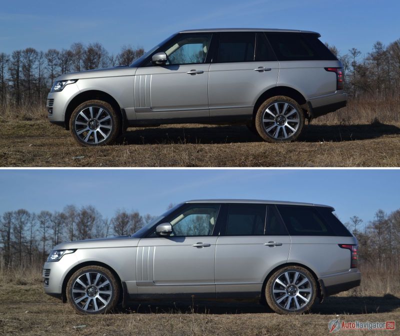 Клиренс регулируется от 220 (нижнее фото) до 295 мм (верхнее фото), хотя лучше всего чувствуешь себя в промежуточном (стандартном) положении. Нижнее положении идеально подходит для посадки/высадки, верхнее – для бездорожья