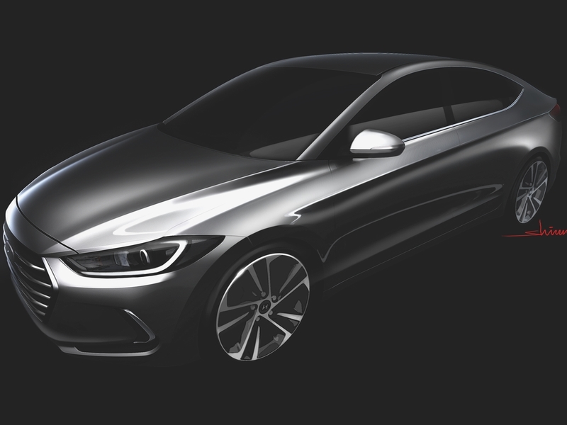 Появился первый эскиз нового седана Hyundai Elantra