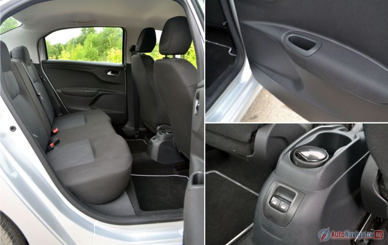 Сзади просторно. Хотя нет. Очень просторно. Можно сидеть нога за ногу. Правда, это единственное, чему могут радоваться задние пассажиры. Ни подлокотника, ни дефлекторов, ни карманов в дверях, ни в спинках передних сидений. Кнопки стеклоподъемников и те не на двери, а посередине, как и спереди