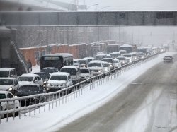Плохая погода не повлияла на дорожную ситуацию в столице