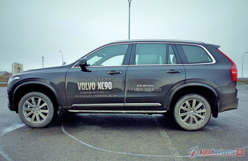 Максимальный дорожный просвет XC90 с пневматической подвеской - 267 мм