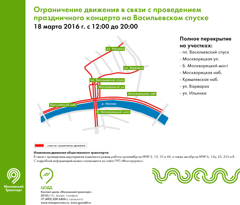 Схема ограничения движения в Москве