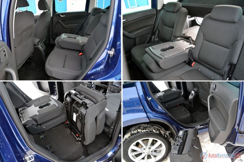 Салон – это чудо трансформации. Много идей слизано у «каблука» Caddy, но от этого только лучше. Отсек для длинномеров есть (это по совместительству люк в багажник, подстаканники и подлокотники), спинки сидений складываются. Плюс сиденья откидываются вперед, плюс их можно вообще снять за 20 секунд и оставить в гараже, если, например, надо что-то перевезти