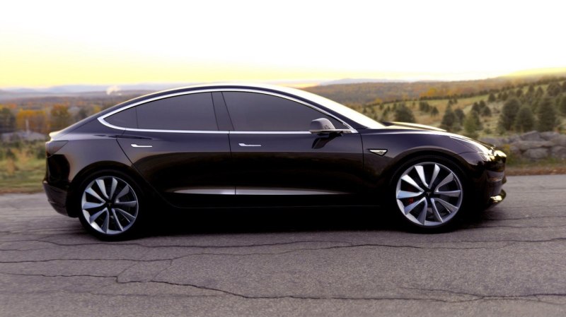 Дизайн Tesla Model 3 перекликается с дизайном старшей модели — Model S