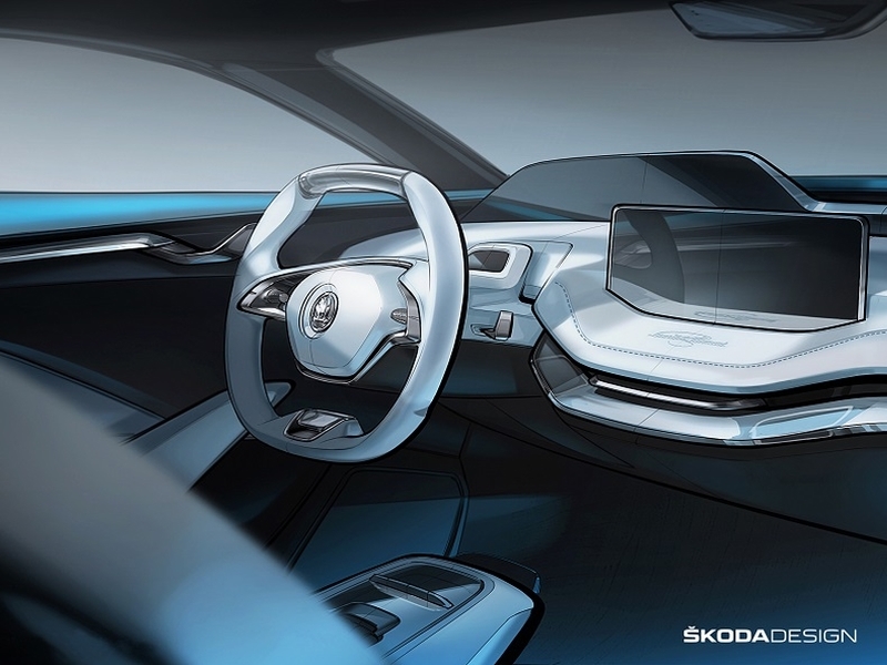 Skoda Vision E: официальные изображения интерьера