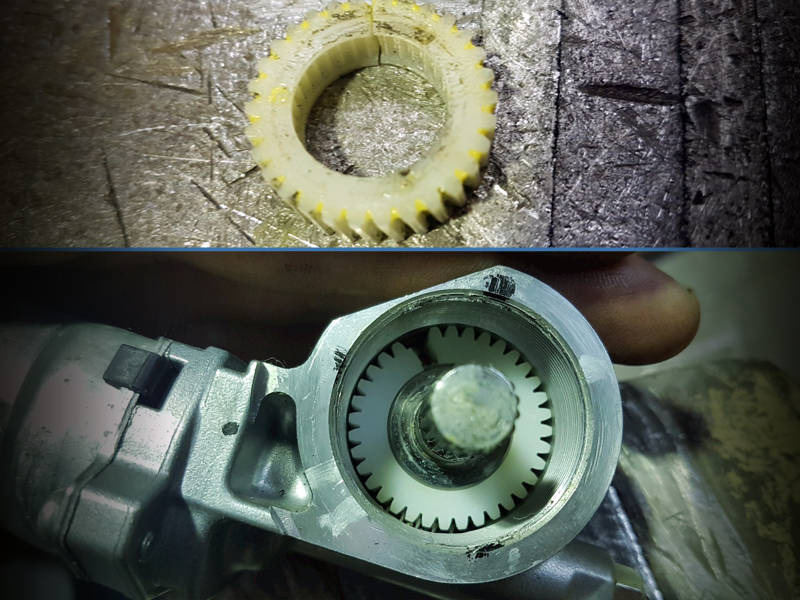 Отказ электропривода рулевой колонки говорит о том, что ненадежные пластиковые детали пора поменять