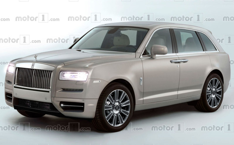 Компьютерный рендер Rolls-Royce Cullinan - возможный вариант серийного исполнения