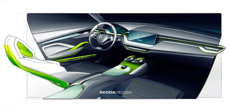 Совершенно новый язык дизайна интерьера для моделей Skoda.