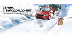 Цены падают, как снежинки! Сервис SKODA с выгодой до 50%!