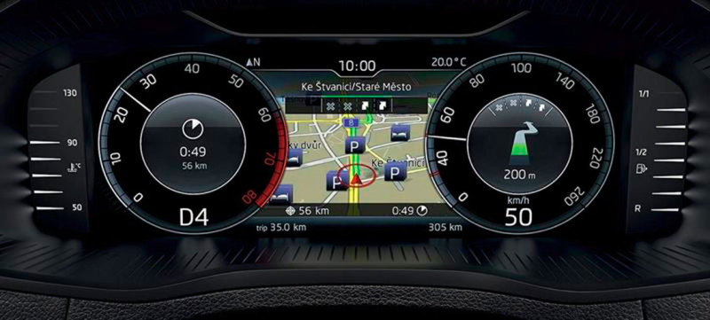 Цифровая приборная панель Skoda Octavia