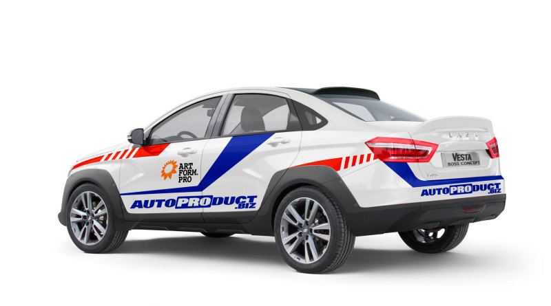 Вариант спортивной раскраски для Lada Vesta Rally Sprint