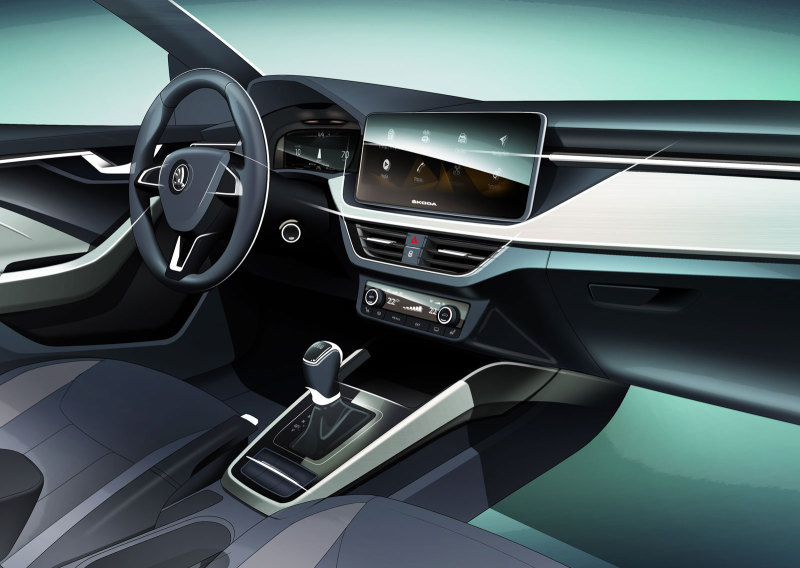 Интерьер Skoda Scala показали на официальном изображении