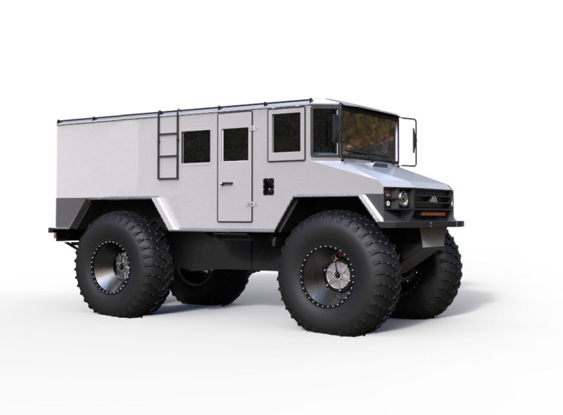 В России создали арктический снегоболотоход "Бурлак" с колёсной формулой 4х4