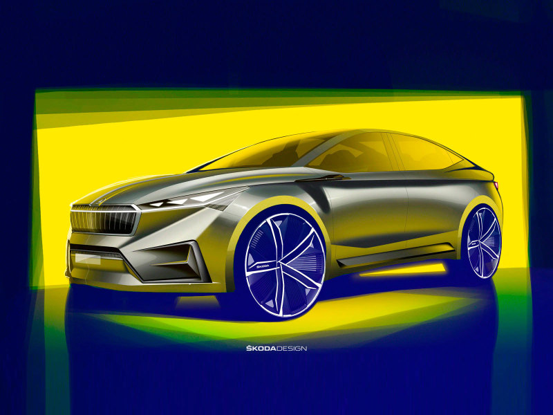 Эскиз дизайна кузова Skoda Vision iV
