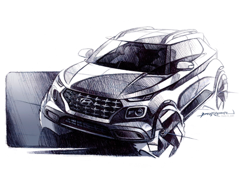 Бюджетный кроссовер Hyundai Venue показали на официальных изображениях