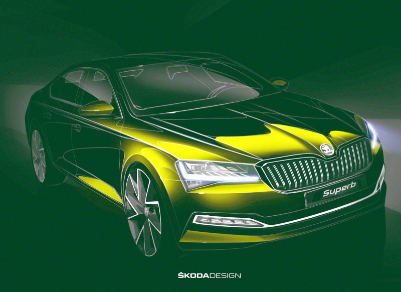 Обновлённую Skoda Superb 2020 показали на первом официальном изображении