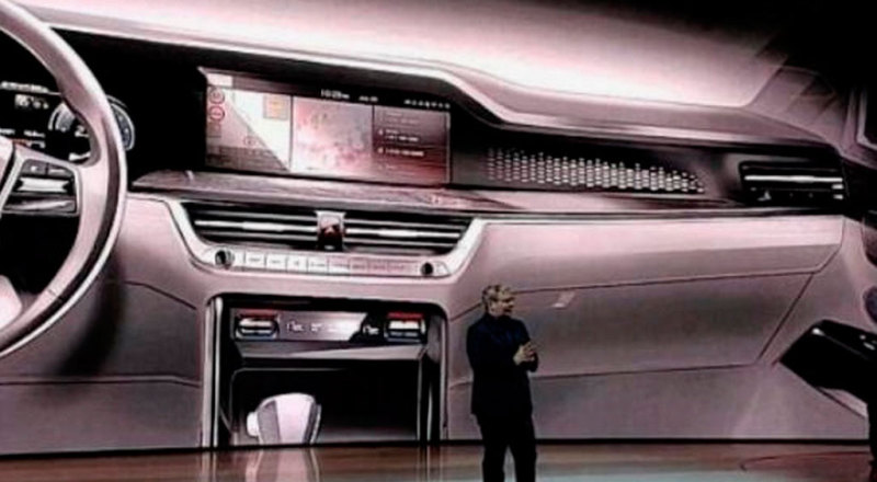 Интерьер KIA Mohave 2020 показанный во время закрытой презентации