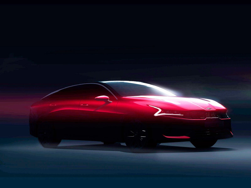 Новый седан KIA K5 (Optima) показали на первых официальных изображениях