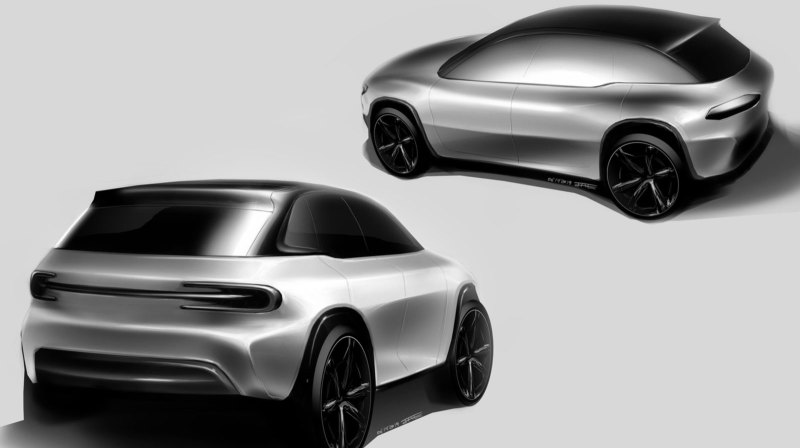 Дизайнерские наброски электрокроссовера Mullen MX-05