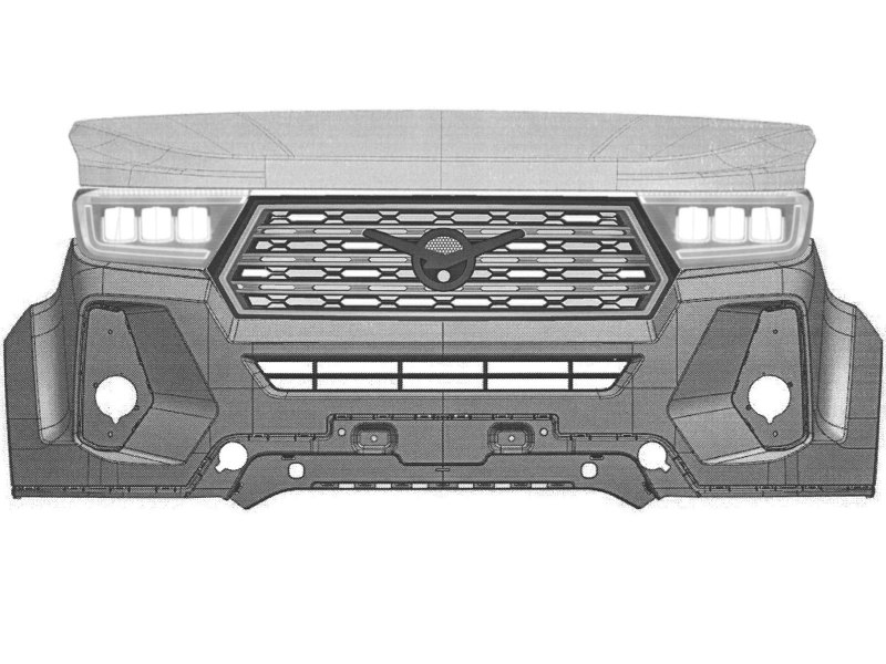 Для нового внедорожника УАЗ "Патриот-2" показали бампер