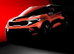 Субкомпактный кроссовер KIA Sonet показали на первом официальном изображении