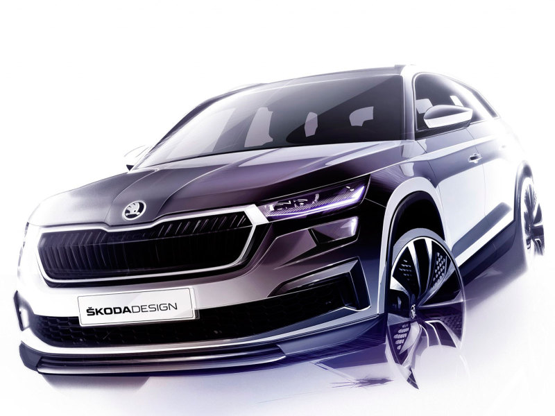 Обновлённый Skoda Kodiaq показали на первых изображениях