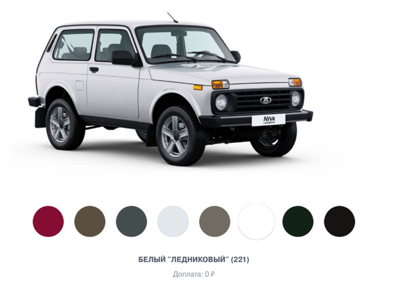 Внедорожники Lada Niva Legend получили новые цвета кузова